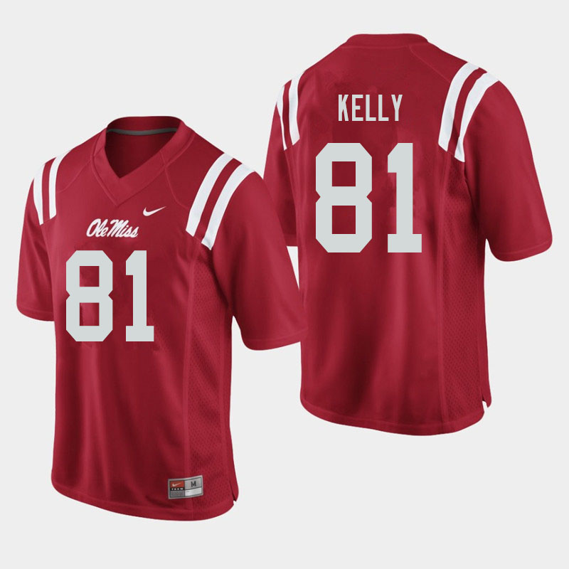 Men #81 Casey Kelly Ole Miss Rebels College Football Jerseys Sale-Red